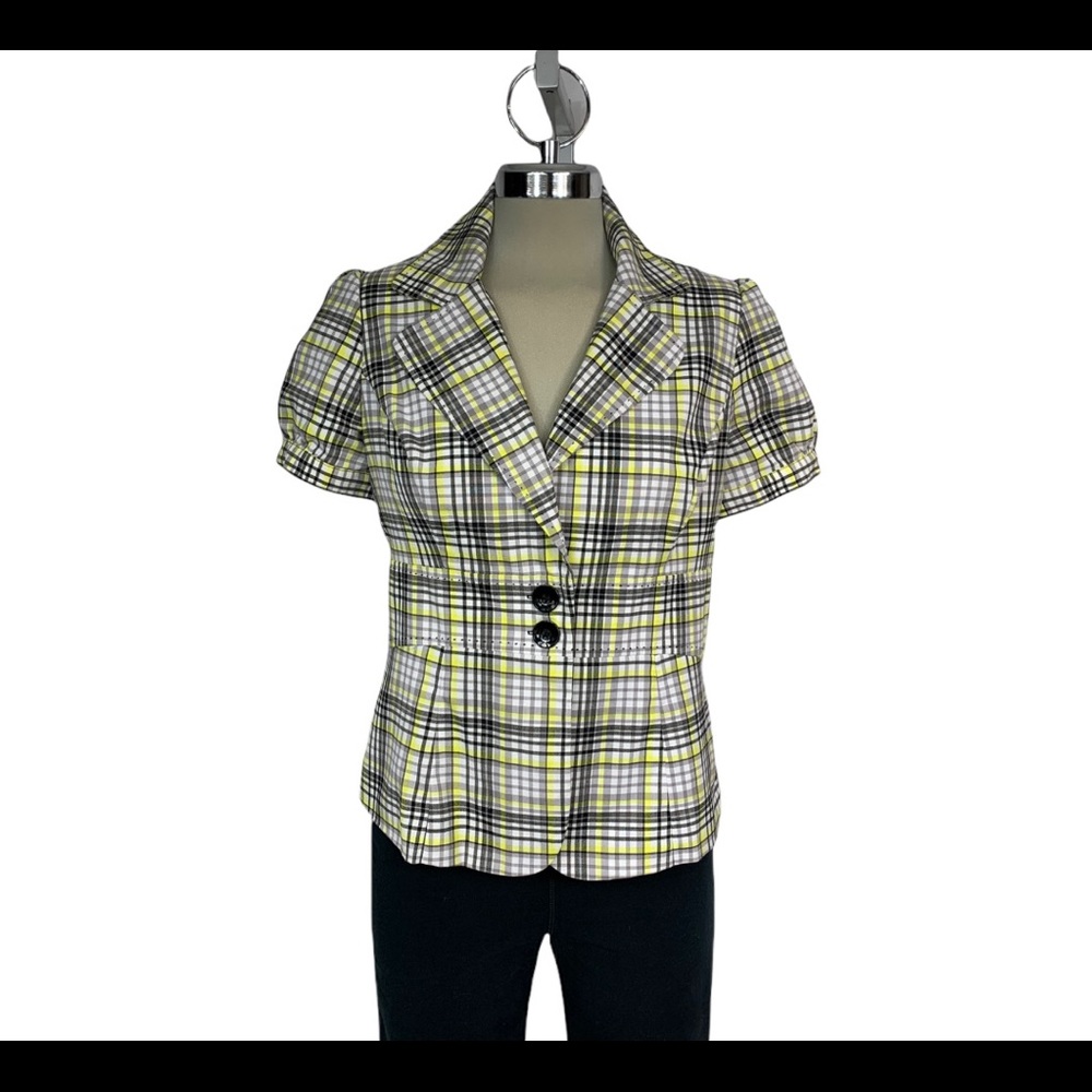 Seduction plaid short sleeves jacket